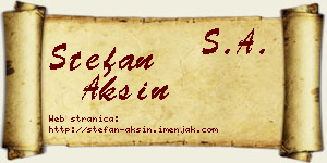 Stefan Aksin vizit kartica